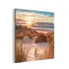 Duin - Planten - Zonsondergang - Strand - Zee aluminium wit klein -3d