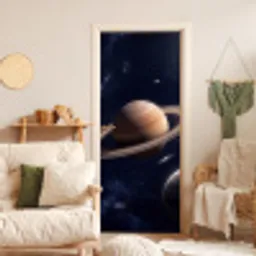 Planeten - Saturnus - Ruimte deurposter klein -sfeer2