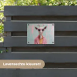 Zonnebril - Roze - Geit - Horen tuinposter los doek klein -sfeer3