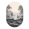 Mistig - Berglandschap - Illustratie Wandcirkel Ovaal Forex klein -3d