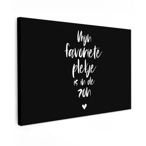 Mijn favoriete plekje is in de zon - Zomer - Tekst - Quotes Tuinposter op houten frame 2 cm dik klein -3d