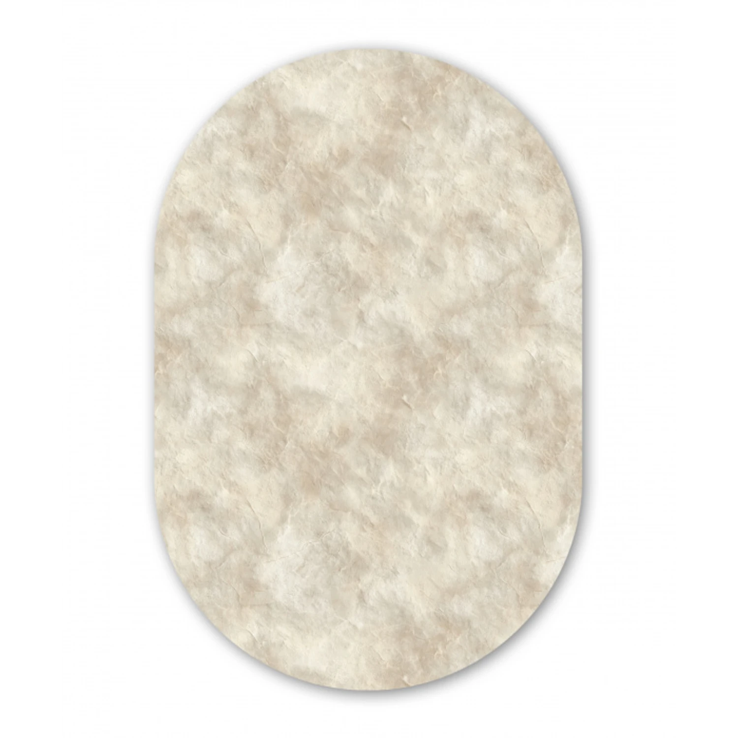 Beige - Reliëfstructuur - Natuursteen Wandcirkel Ovaal Aluminium middel 839 -3d