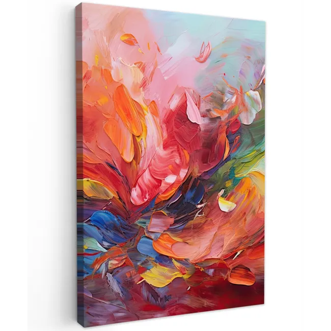 Olieverf - Kunst - Abstract - Kleurrijk canvas 2cm klein -z3d