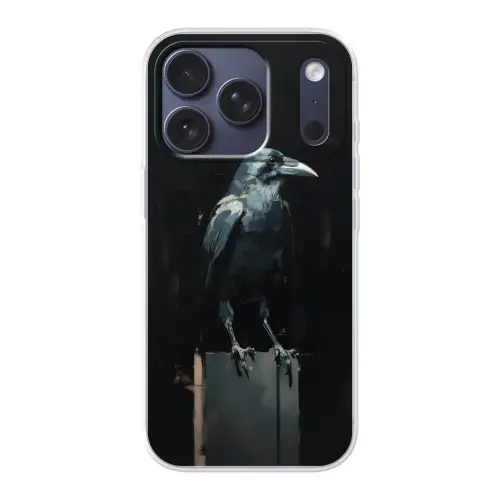 Raaf - Vogels - Zwart Telefoonhoesje iPhone 17 Pro klein -3d