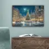 Kerstnacht - Stadsplein - Meerkleurig canvas 2cm klein -sfeer4