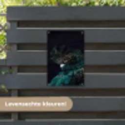 Kaketoe - Vogel - Zwart tuinposter los doek klein -sfeer3