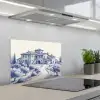 Rustiek - Landgoed - Blauw keuken achterwand spatscherm klein -3d_schuin