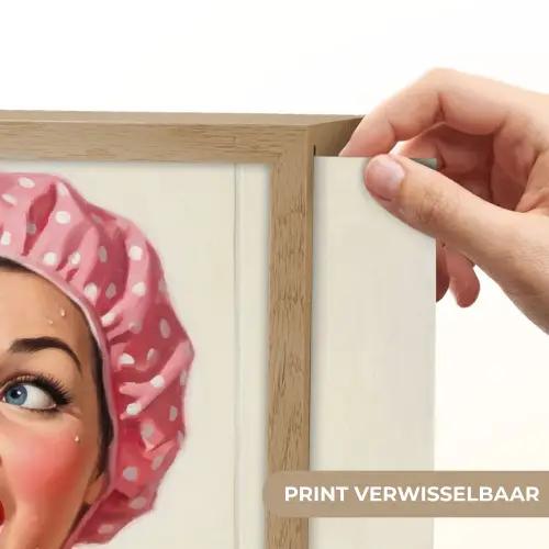 Vrouw - Douche - Roze Light Box met batterij (Wandlamp) middel -USP_websiteprintNL