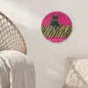 Kat - Baas - Roze - Tijgerprint Akoestische PET Vilt - Rond klein -sfeer4