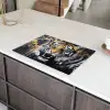 Tijger - Verfspatten - Goud Inductie beschermer vinyl 3mm klein -sfeer8