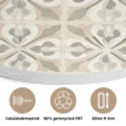 Tegel - Motief - Beige Akoestische PET Vilt - Rond klein 838 -closeup_NL