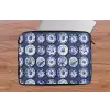 Borden - Floraal - Blauw laptophoes neopreen klein 279 -tafel