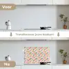 Kleurrijk - Hartjes - Patroon - Beige keuken achterwand spatscherm klein 900 -voor_na_NL