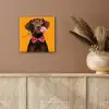 Hond - Oranje - Roos - Valentijn aluminium wit klein -sfeer4