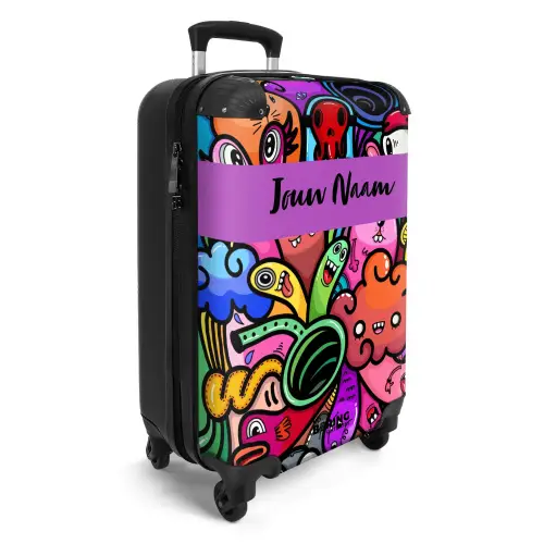 Vrolijke Monsterchaos NBS - Handbagage koffer - Kinderen Unisex middel -productfoto_3d