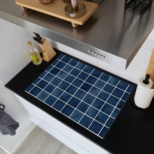 Tegel - Modern - Blauw Inductie beschemer met haakjes klein 777 -sfeer1