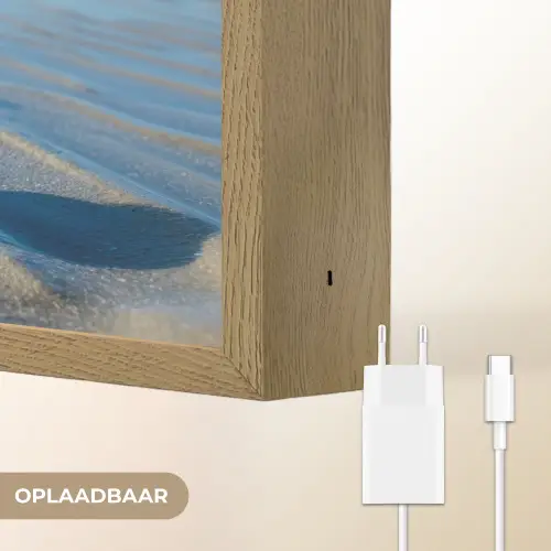 Strand - Schild - Water - Blauw Light Box met batterij (Wandlamp) middel -USP_websiteoplaadbaarNL