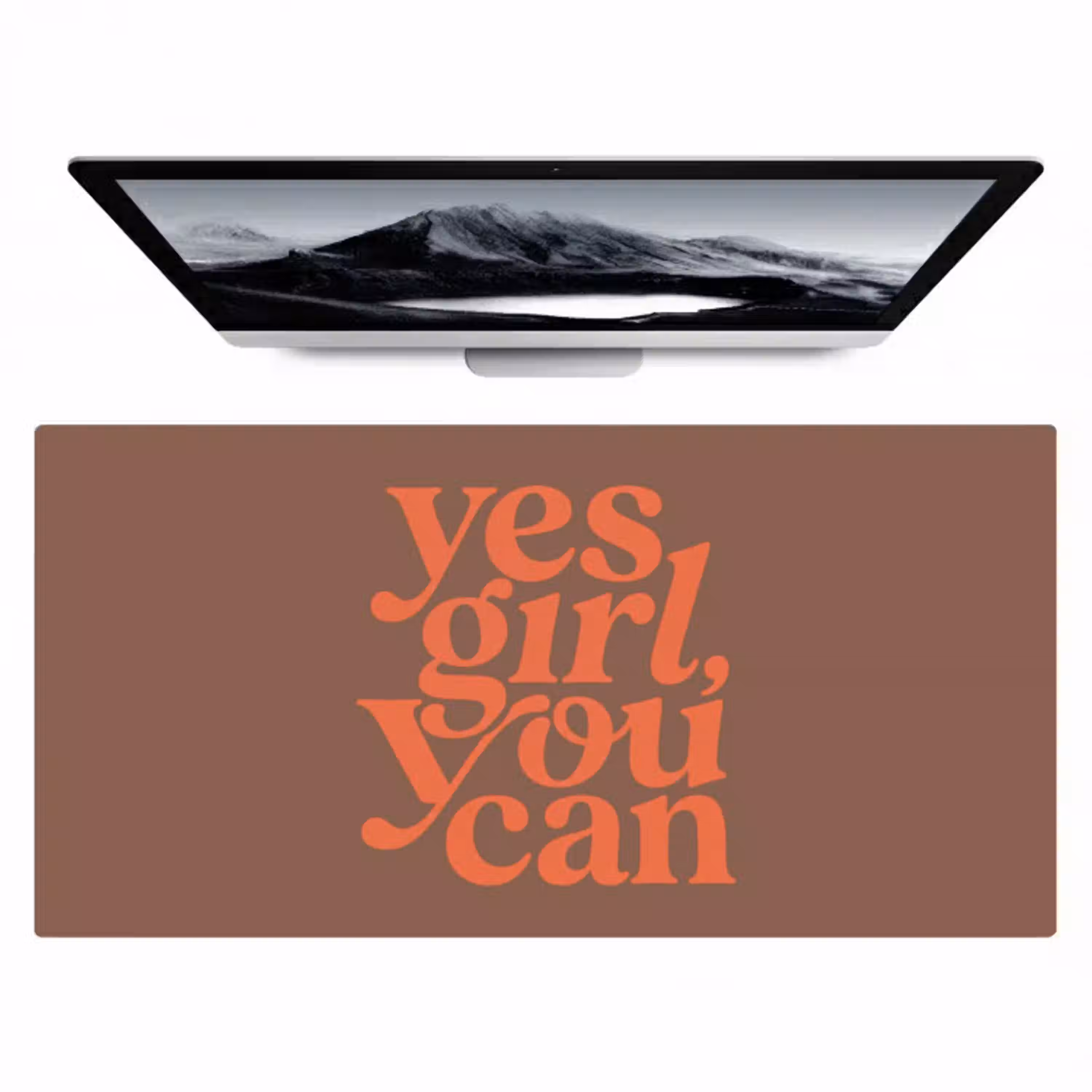 Yes girl you can - Oranje - Bruin Muismat XXL klein -zzz3d