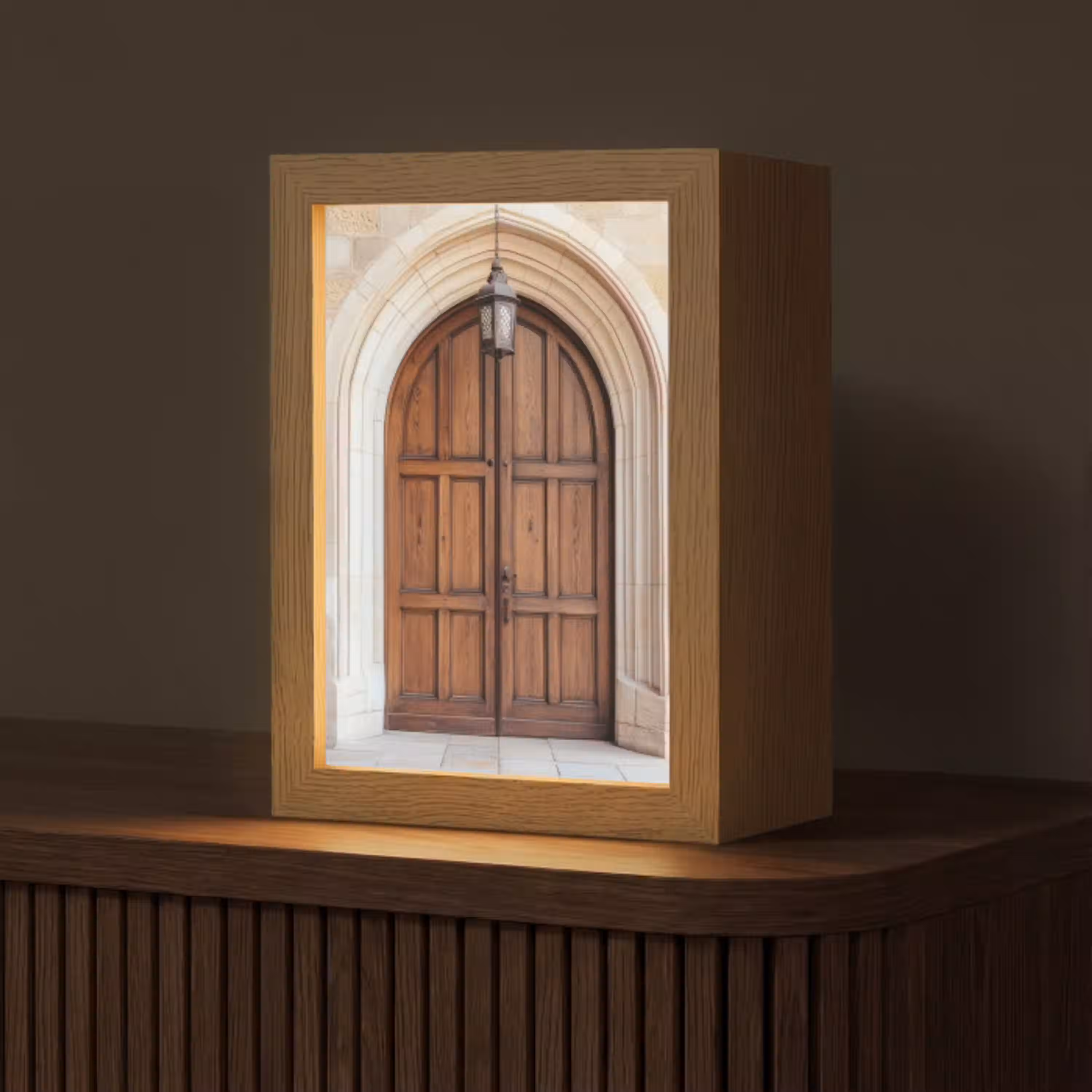 Houten - Deur - Lantaarn Light Box met kabel (Tafellamp) klein -z3d_website