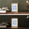 Vier schelpen - Blauw - Wit - Strepen Light Box met kabel (Tafellamp) klein -sfeer3