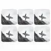 Surfer - Rots - Oceaan - Golven onderzetter kurk middel -3d