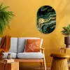 Marmer - Goud - Glitter - Groen - Marmerlook - Luxe Wandcirkel Ovaal Forex klein -sfeer4