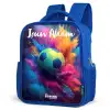 Neon - Bal - Kleurrijk Kinderrugzak - Blauw middel -schuin