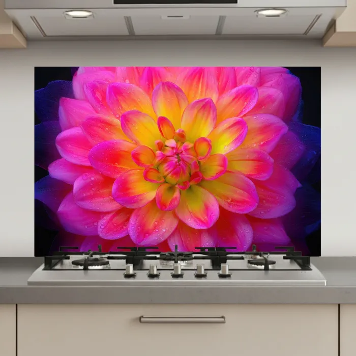 Roze - Dahlia - Kleurrijk keuken achterwand spatscherm klein -3d_website