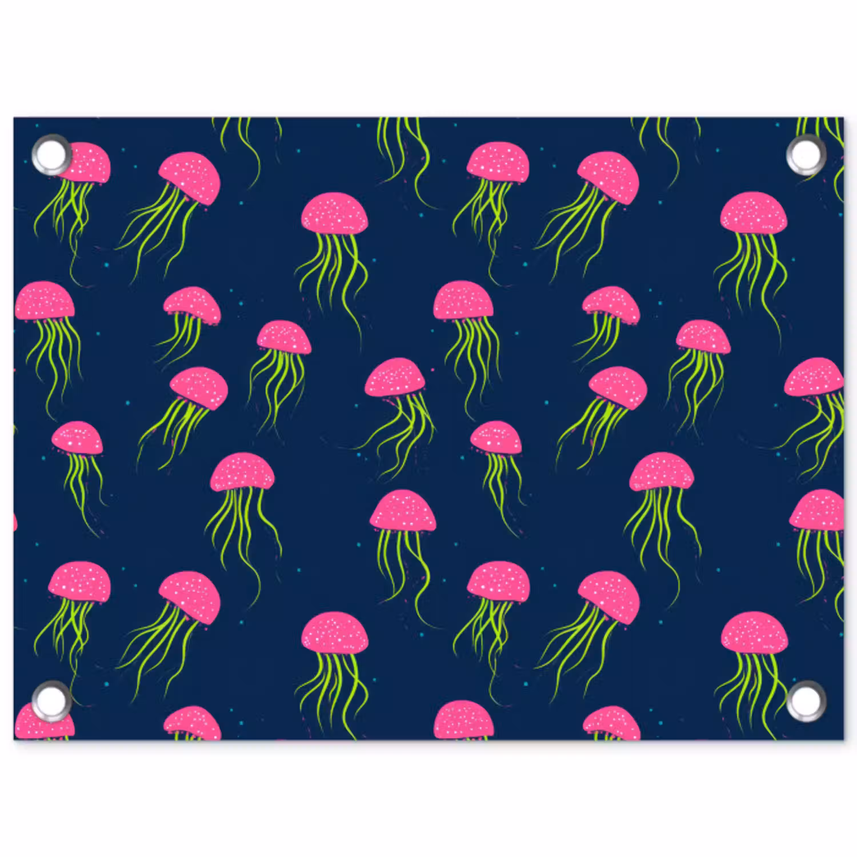 Kwallen - Diepzee - Neon tuinposter los doek klein 239 -3d