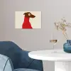 Silhouet - Hond - Trui - Rood poster papier klein -sfeer3
