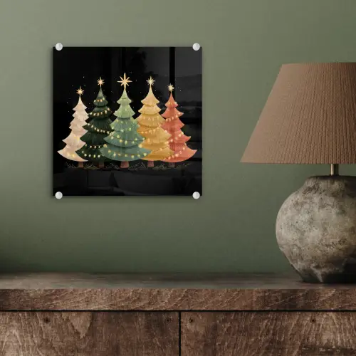 Kerstbomen - Kleurrijk - Lichtjes - Ster plexiglas 5mm klein -sfeer3