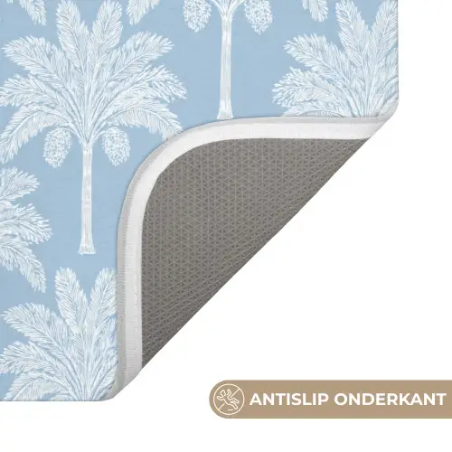 Palmboom - Modern - Blauw Badmat klein 997 -USP_AntislipNL