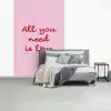 Tekst - Roze - Love - Hart fotobehang vinyl groot -slaapkamer