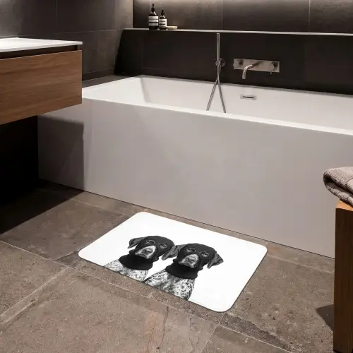 Honden - Bivakmuts - Zwart - wit Badmat klein -sfeer3