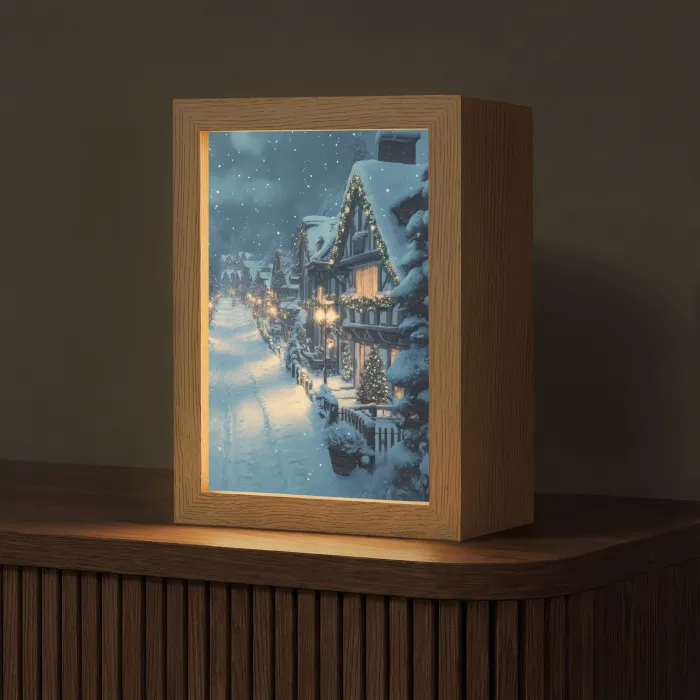 Kerstdorp - Kerst - Sneeuw - Winter Light Box met kabel (Tafellamp) klein -z3d_website