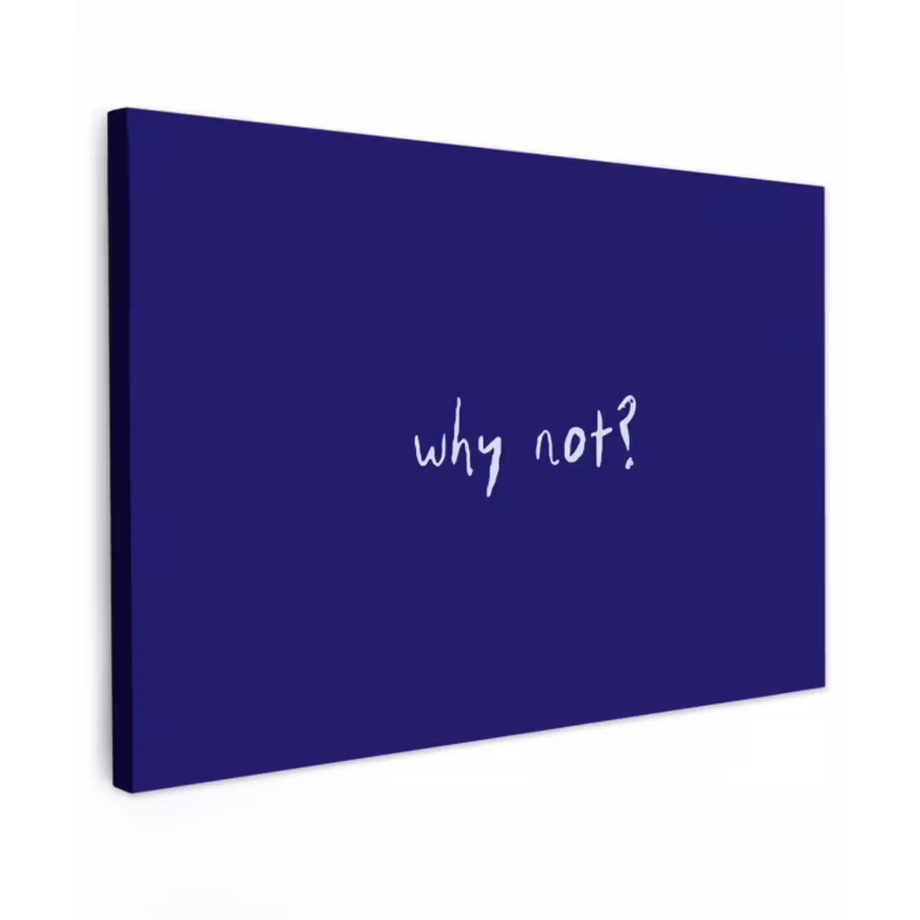 Why not - Blauw - Handgeschreven canvas 2cm klein -z3d