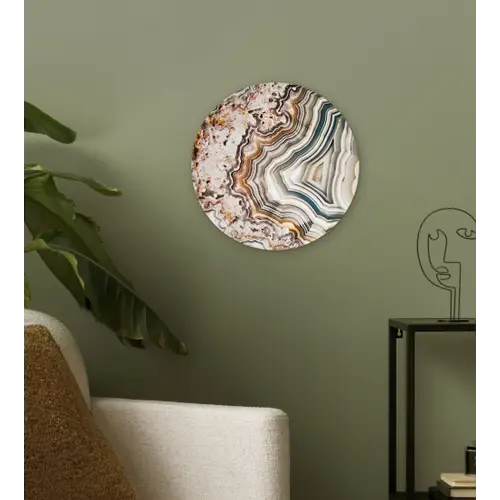 Edelsteen - Marmer - Natuur - Abstract Wandcirkel kunststof plaat 5mm dik klein -sfeer3
