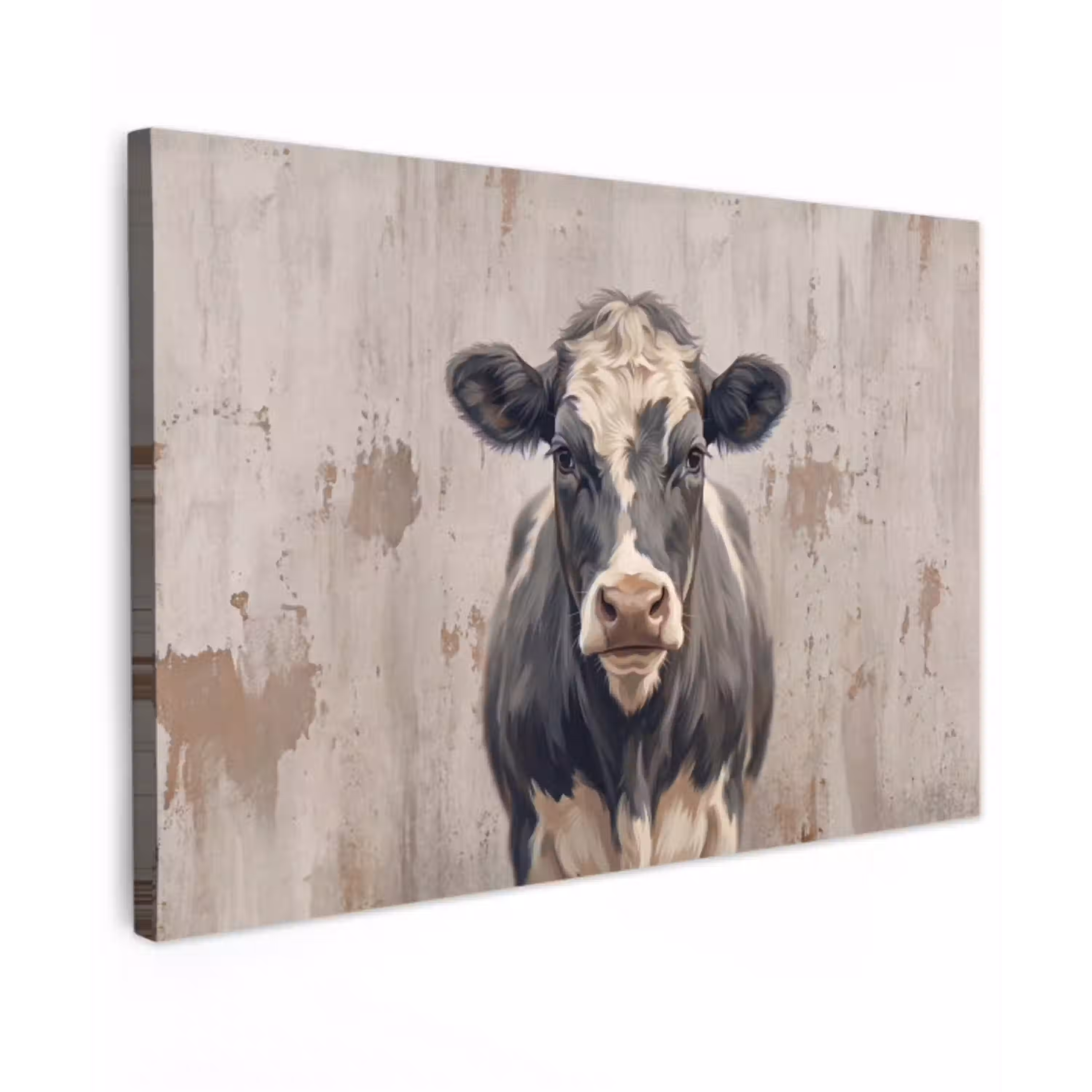 Koe - Portret - Dieren - Modern canvas 2cm klein -z3d