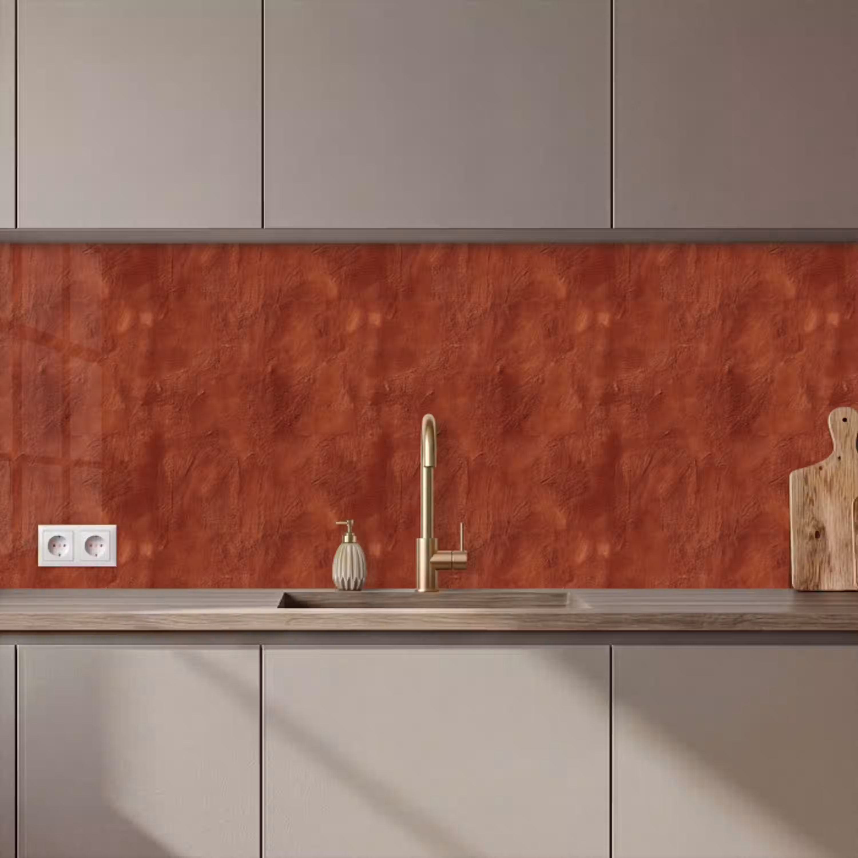 Stucwerk - Textuur  - Terracotta keuken achterwand 2 middel 871 zz_3dshopping