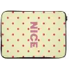 Nice - Stippen - Roze - Geel laptophoes neopreen klein -zkaufland3dotto
