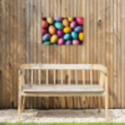 Kleurrijk - Paaseitjes - Spetters Tuinposter op houten frame 2 cm dik klein -sfeer4
