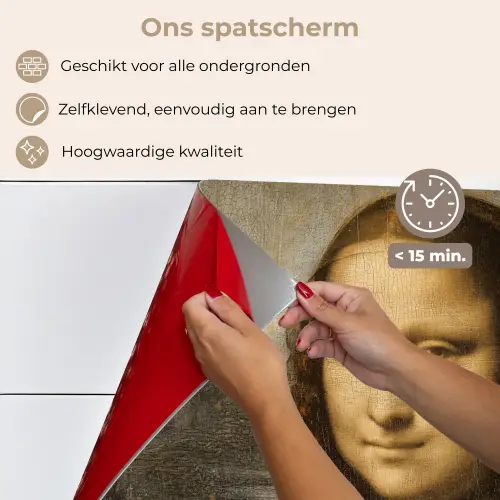 Mona Lisa - Kat - Leonardo da Vinci - Vintage - Kunstwerk - Oude meesters - Schilderij keuken achterwand spatscherm middel -spatscherm_NL