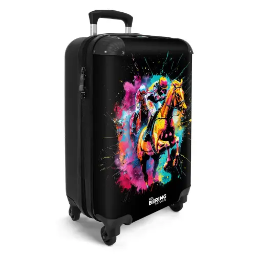 Paardrijden met felle kleuren NBS - Handbagage koffer - Unisex middel -productfoto_3d