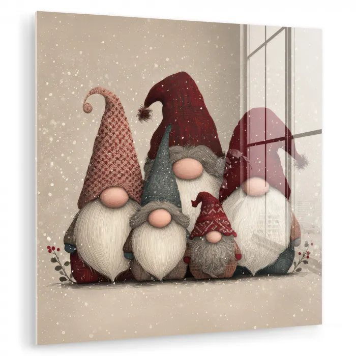 Kabouters - Kerst - Sneeuw - Puntmutsen plexiglas 5mm klein -zzzproduct_nieuw