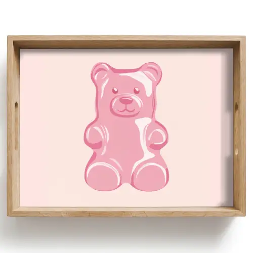 Beer - Roze - Snoep Dienblad Rechthoek middel -z3d_shopping
