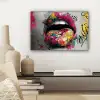Lippen - Graffiti - Expressief canvas 2cm klein -sfeer6