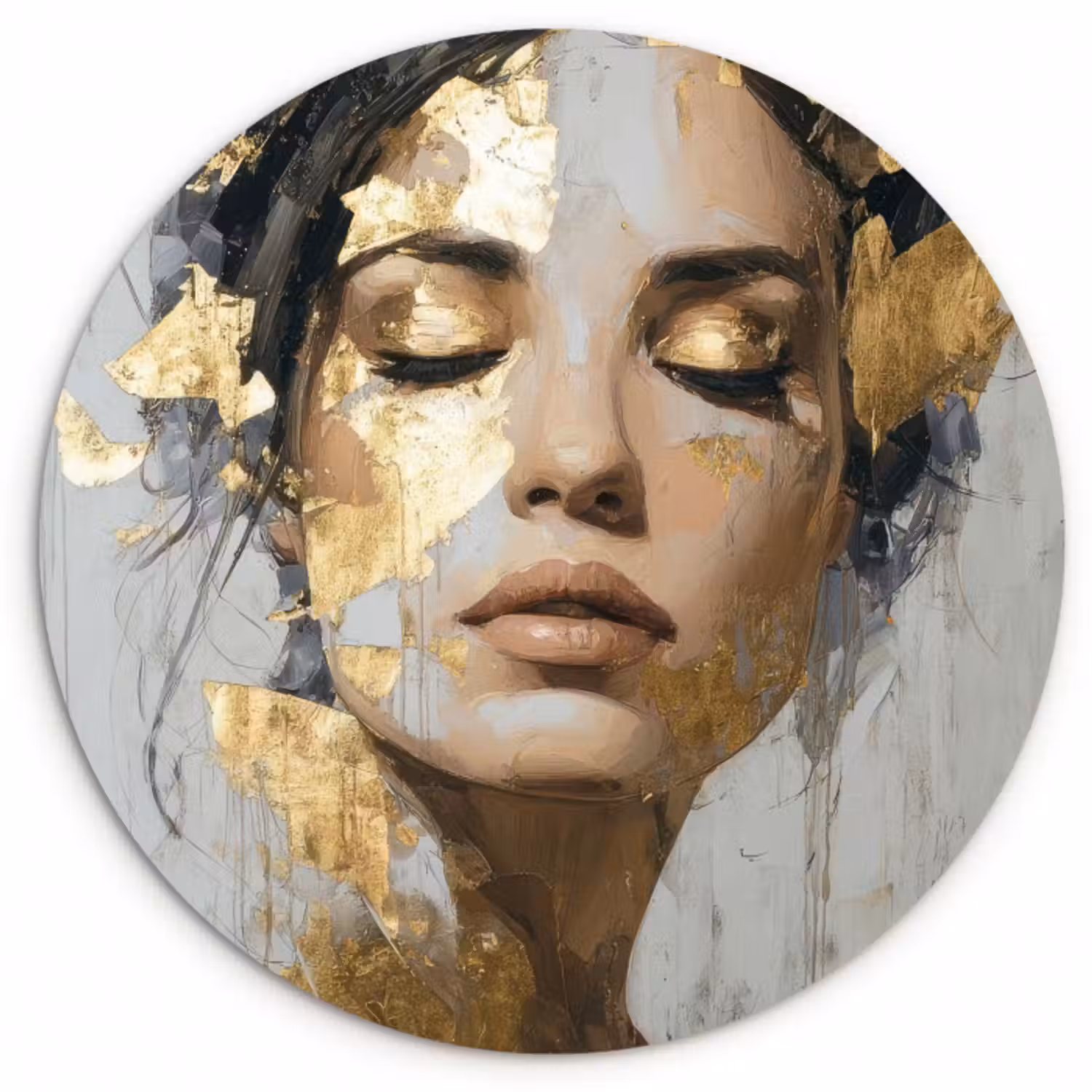 Forexbild Rund - Geschmückt - Frau - Gold - Augen