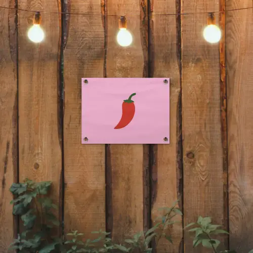 Peper - Rood - Illustratie tuinposter los doek klein -sfeer1