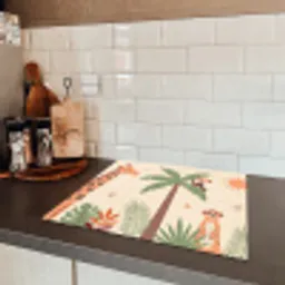 Dieren - Tropisch - Safari - Kleurrijk Inductie beschermer vinyl 3mm middel -sfeer3