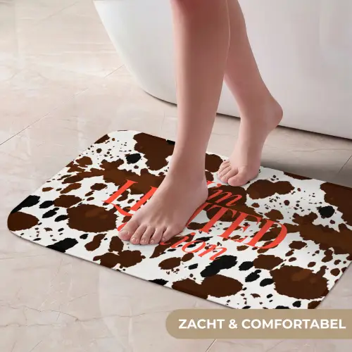 Koeienprint - Limited edition - Rood Badmat klein -USP_ZachtNL